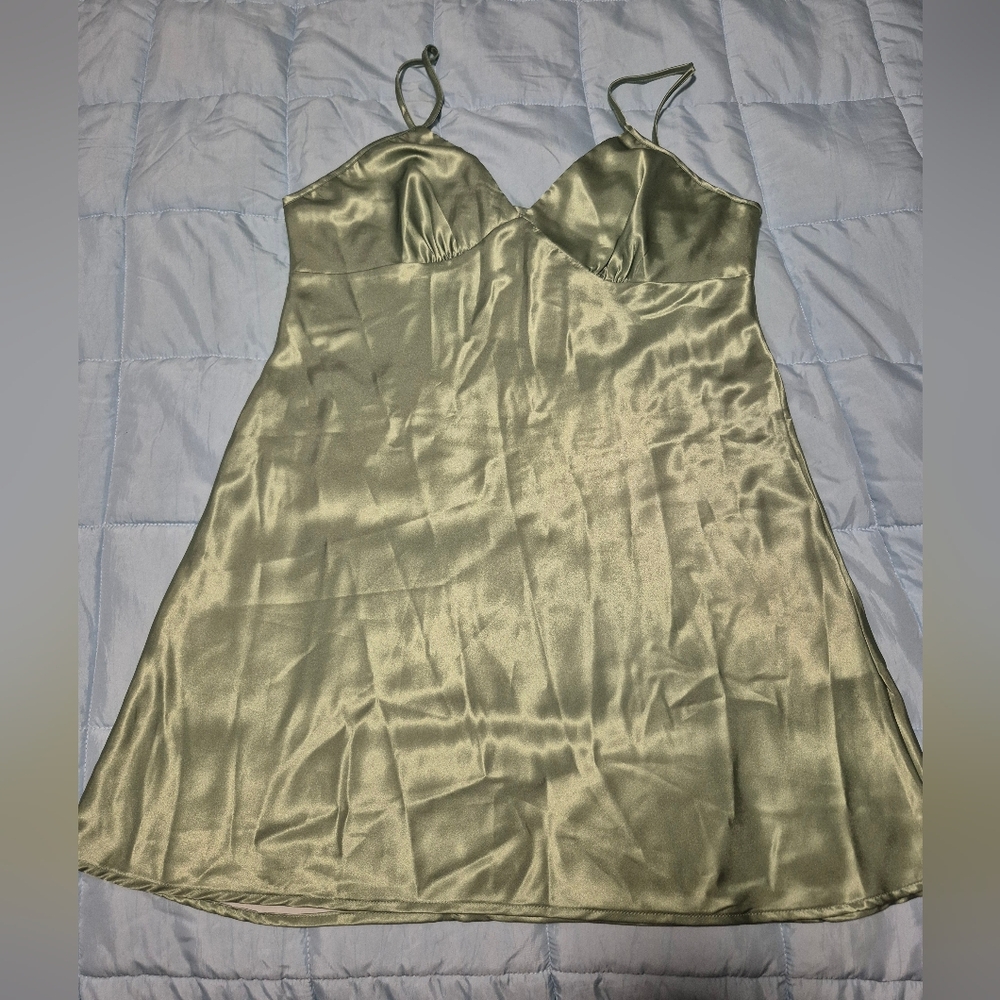 Green Satin Chemise